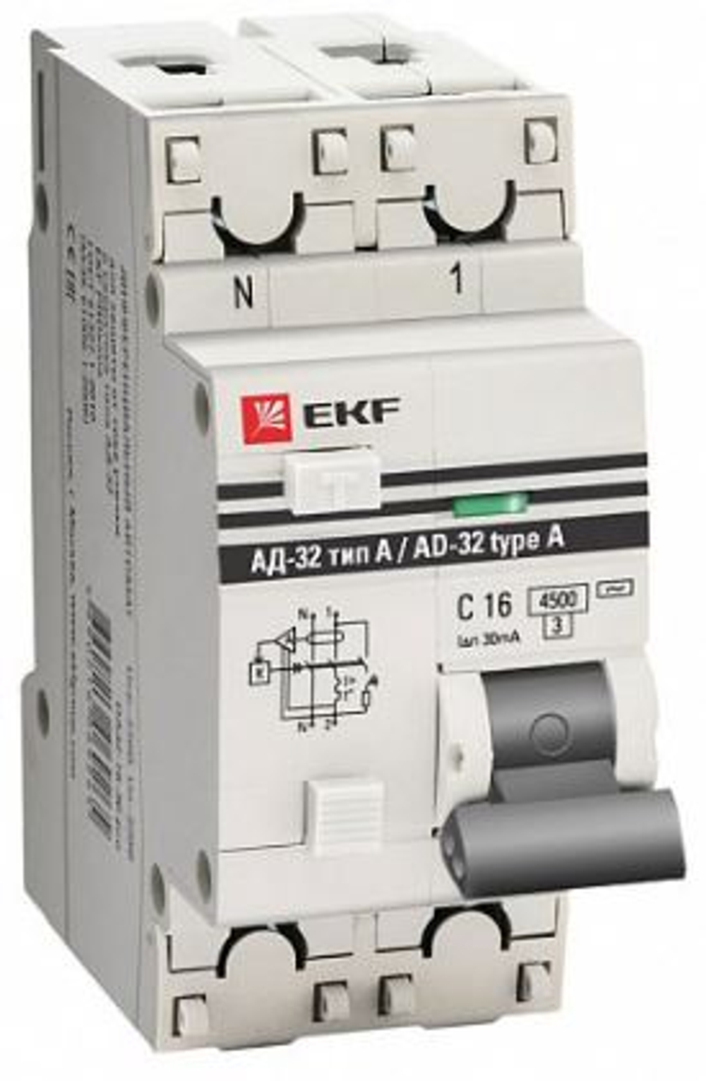 Выключатель автоматический дифференциального тока 2п (1P+N) 16А 300мА АД-32 селект. PROxima EKF DA32