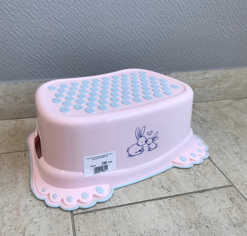 Подставка нескользящая "Кролики" розовый KR-006-104