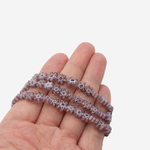 Стеклянные бусины в форме фиолетовых цветочков, 7-8мм