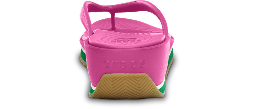 Сандалии Women’s Crocs Retro Flip Wedge Fuchsia / Kelly Green