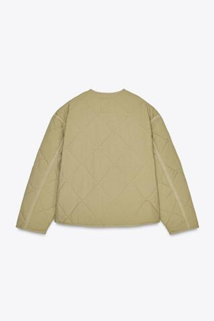 ZARA СТЕГАНАЯ КУРТКА WATER REPELLENT, СВЕТЛЫЙ ЖЕЛТО-КОРИЧНЕВЫЙ