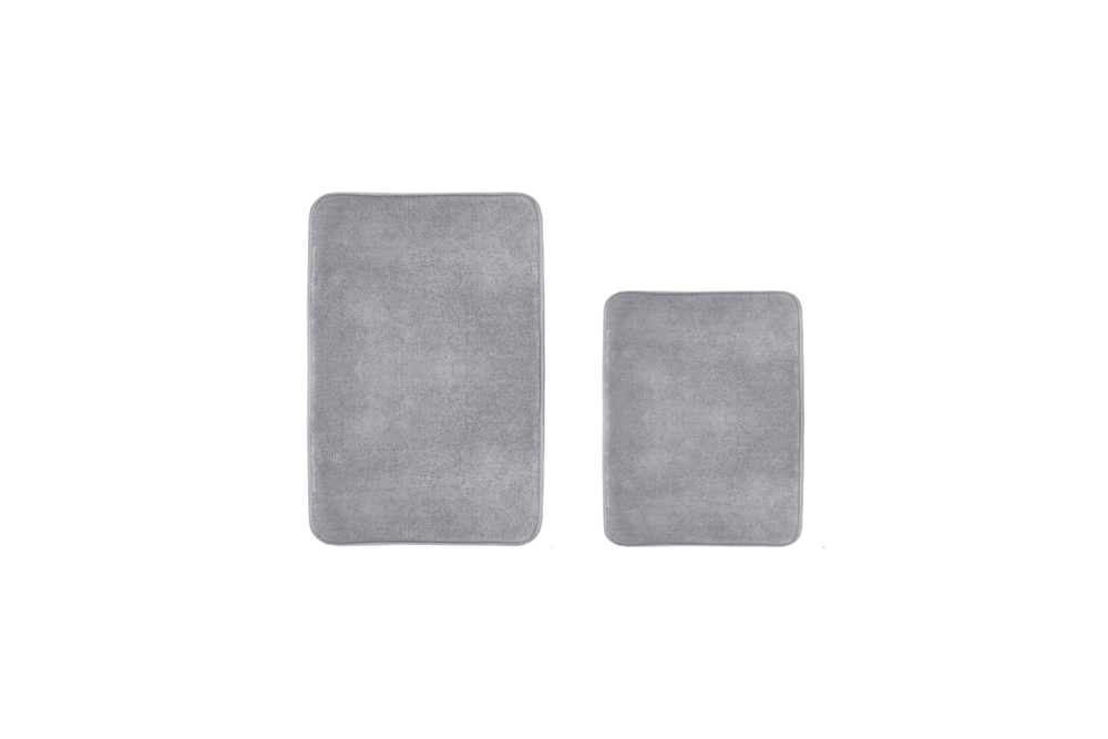 Набор ковриков для ванной и туалета с эффектом памяти Home One 51х81, 43х61, темно-серый