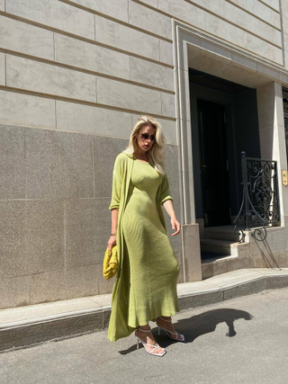 Платье MOREON с закрытым декольте, салатовый