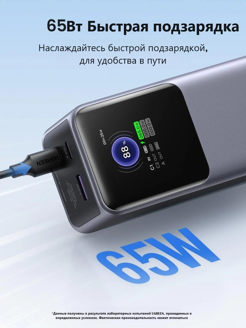 Внешний аккумулятор Ugreen 35525 25000 мАч серый