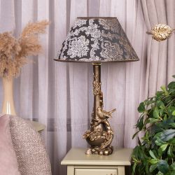 Настольная лампа Терра Бронза с абажуром №38 Vatican (Ватикан) Черный