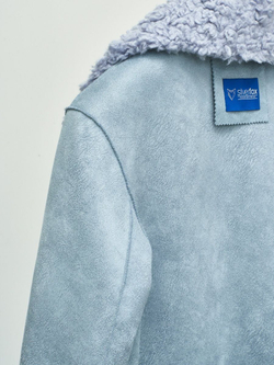 Премиальная шуба чебурашка Люкс эко-мех, голубая, SilverFox