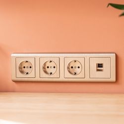 Рамка на 4 поста Werkel Stream (шампань) W0042111