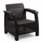 Кресло "Ротанг-плюс" 730*700*790мм без подушки (мокко)