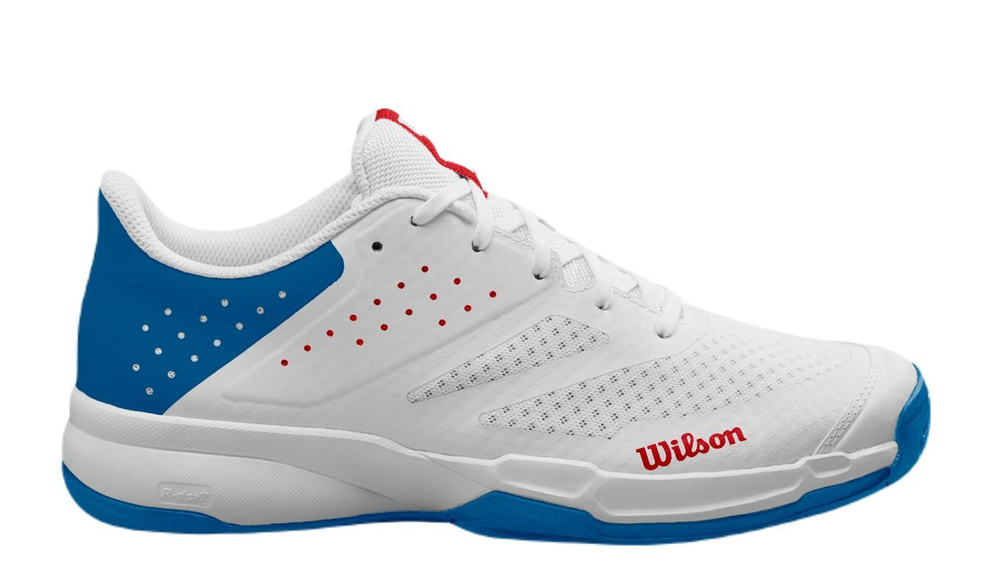 Теннисные кроссовки Wilson Kaos Stroke 2.0 - white/deep vivid blue/wilson red - White Red Blue