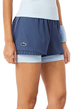 Женские Шорты теннисные Lacoste Ultra Dry Lined Tennis - небесный