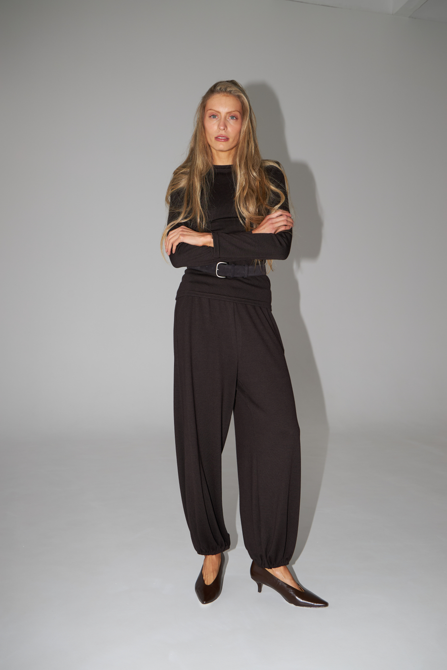 Лонгслив облегающий из тонкой шерсти