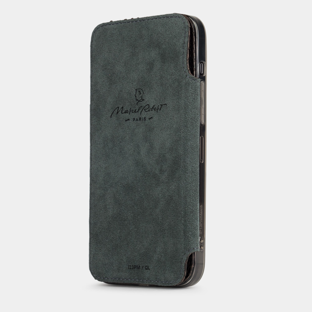 Чехол Benoit для iPhone 13 Pro из кожи питона, темно-коричневого цвета