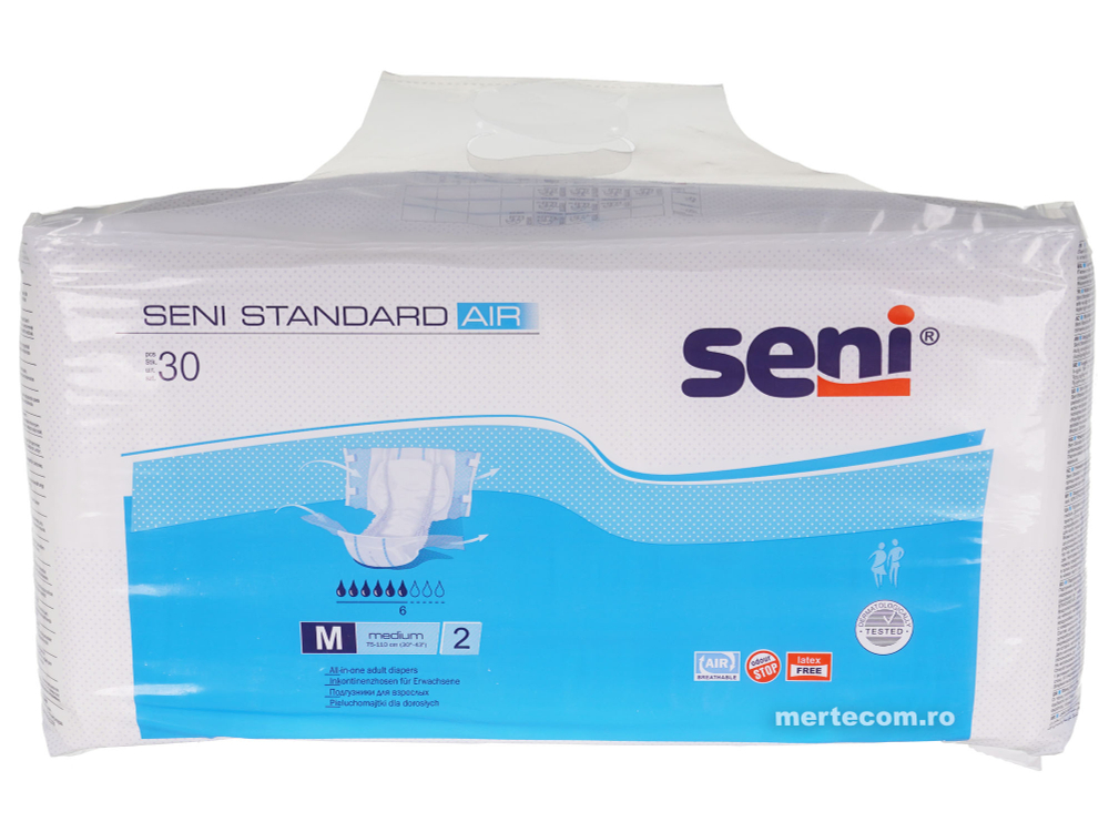 ПОДГУЗНИКИ размер М  "SENI STANDARD" 75-110см