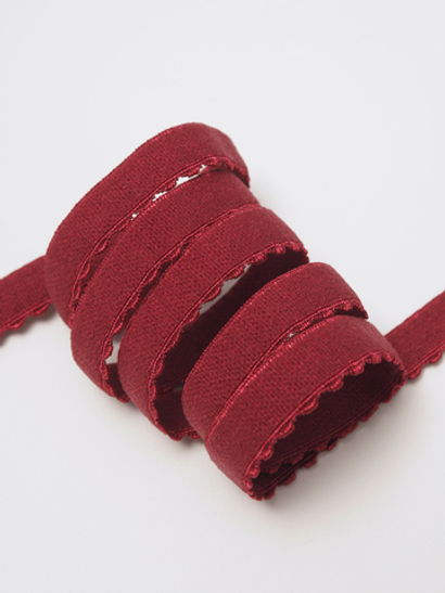 Резинка отделочная бордовая 1934 TPG ажурная ширина 10 мм с учетом фестона