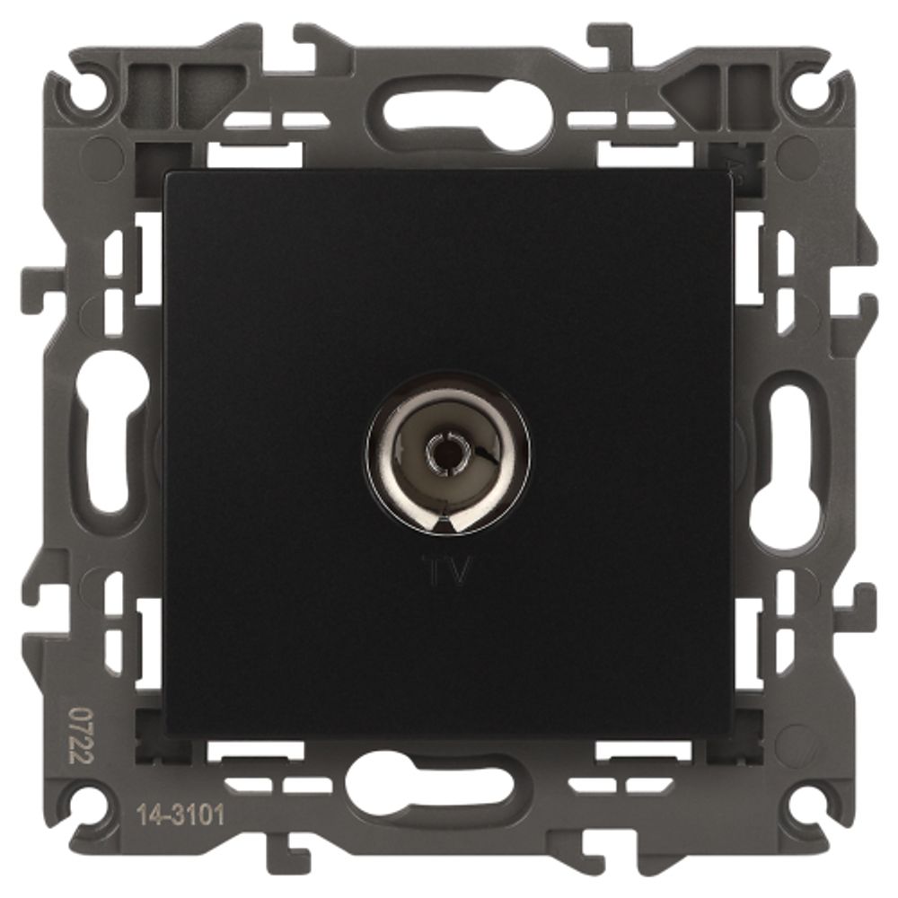 Розетка ЭРА Elegance 14-3101-05 TV одиночная IP20 антрацит