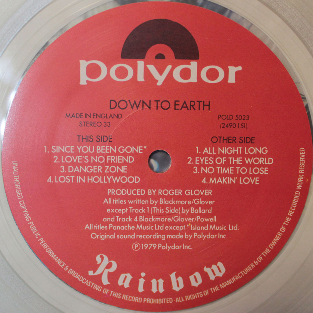 Rainbow / Down To Earth (Clear Vinyl)(LP)