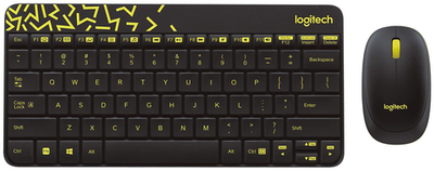 Комплект клавиатура + мышь Logitech MK240 Nano, black/yellow