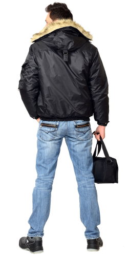 Куртка "АЛЯСКА" мужская укороченная чёрная - ПОД ЗАКАЗ