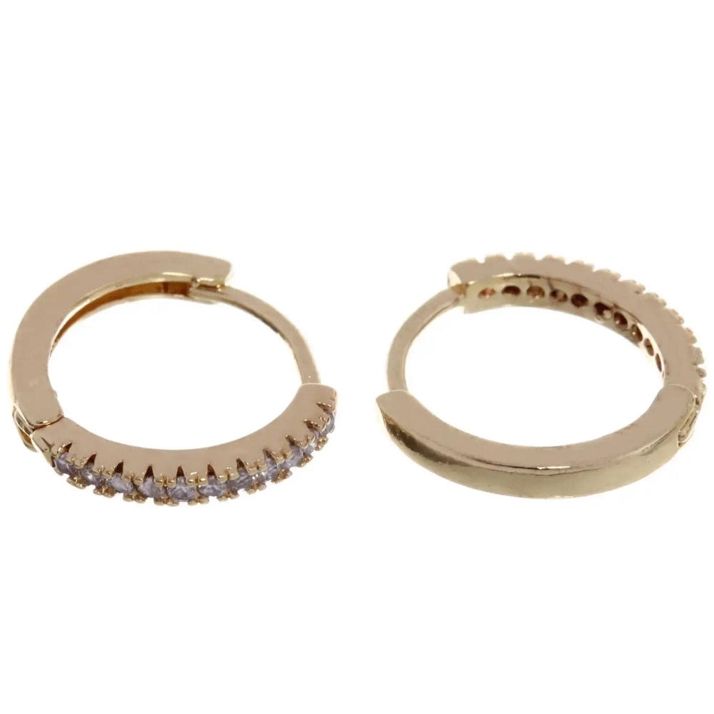 Серьги из гиппоалергенного металла со стразами «ПАЛУМНА», кольца, цвет золото и серебро, 1,2-dсм