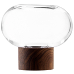 Ваза oblate, 13,5 см, прозрачная/орех