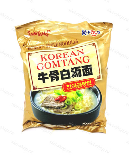 Суп Гомтанг  Рамен со вкусом говядины в белом бульоне, Samyang, 110 гр.