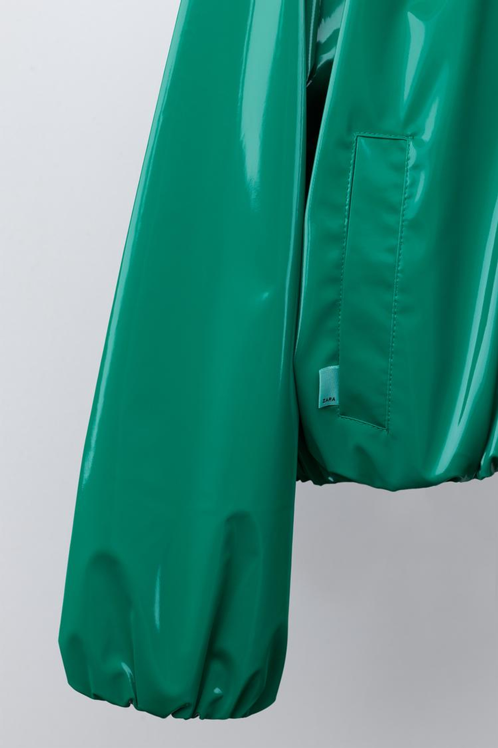 ZARA БЛЕСТЯЩИЙ ДОЖДЕВИК WATER RESISTANT, ЗЕЛЕНЫЙ