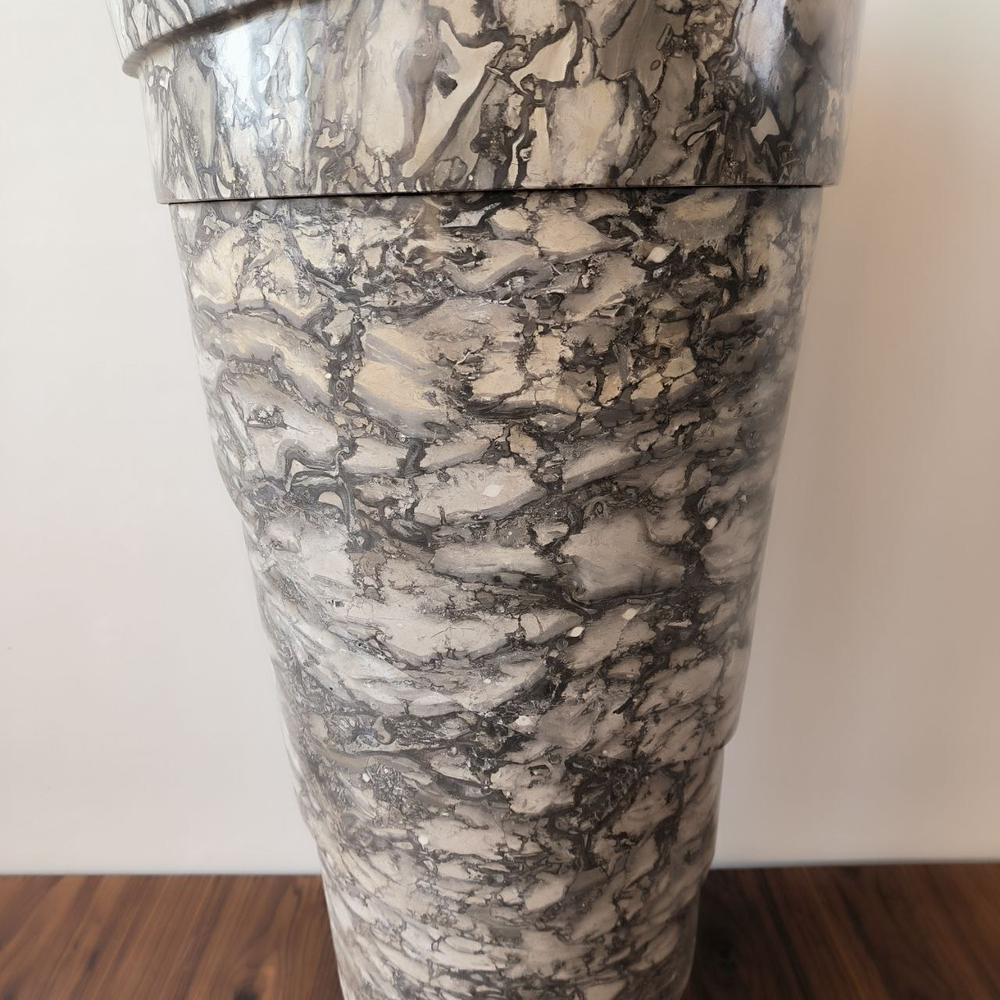 Раковина напольная из мрамора Pedestal Doreng Spiral MN-03221 (45*45*90 см)