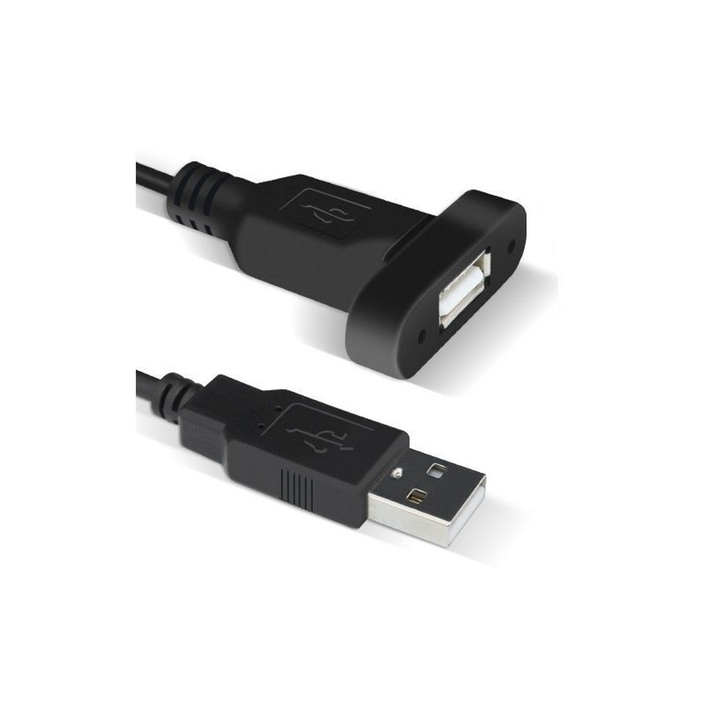 1-портовый встраиваемый удлинитель USB 2.0 прямоугольный 30sm (закрытые края) на болтах