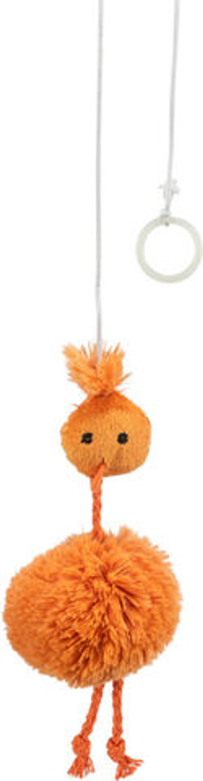 Игрушка для кошки "Цыплёнок с колокольчиком" на резинке, 20 см, плюш, Trixie