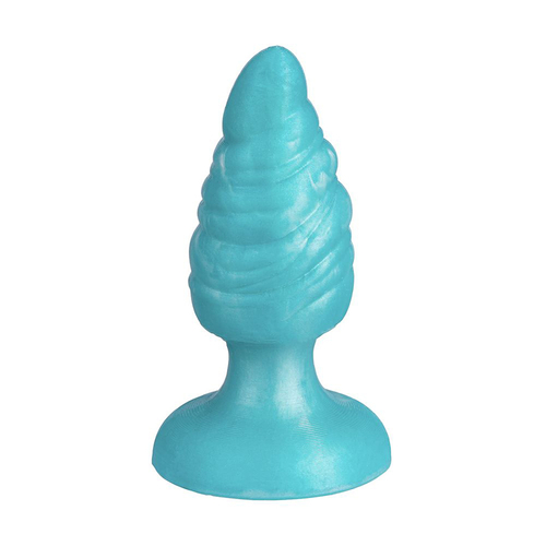 Бирюзовая силиконовая анальная втулка 9,2см SilexD Melty Fantasy Plug Size M