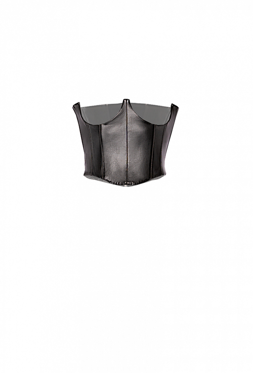 Корсет из экокожи чёрное 11-01-21SS