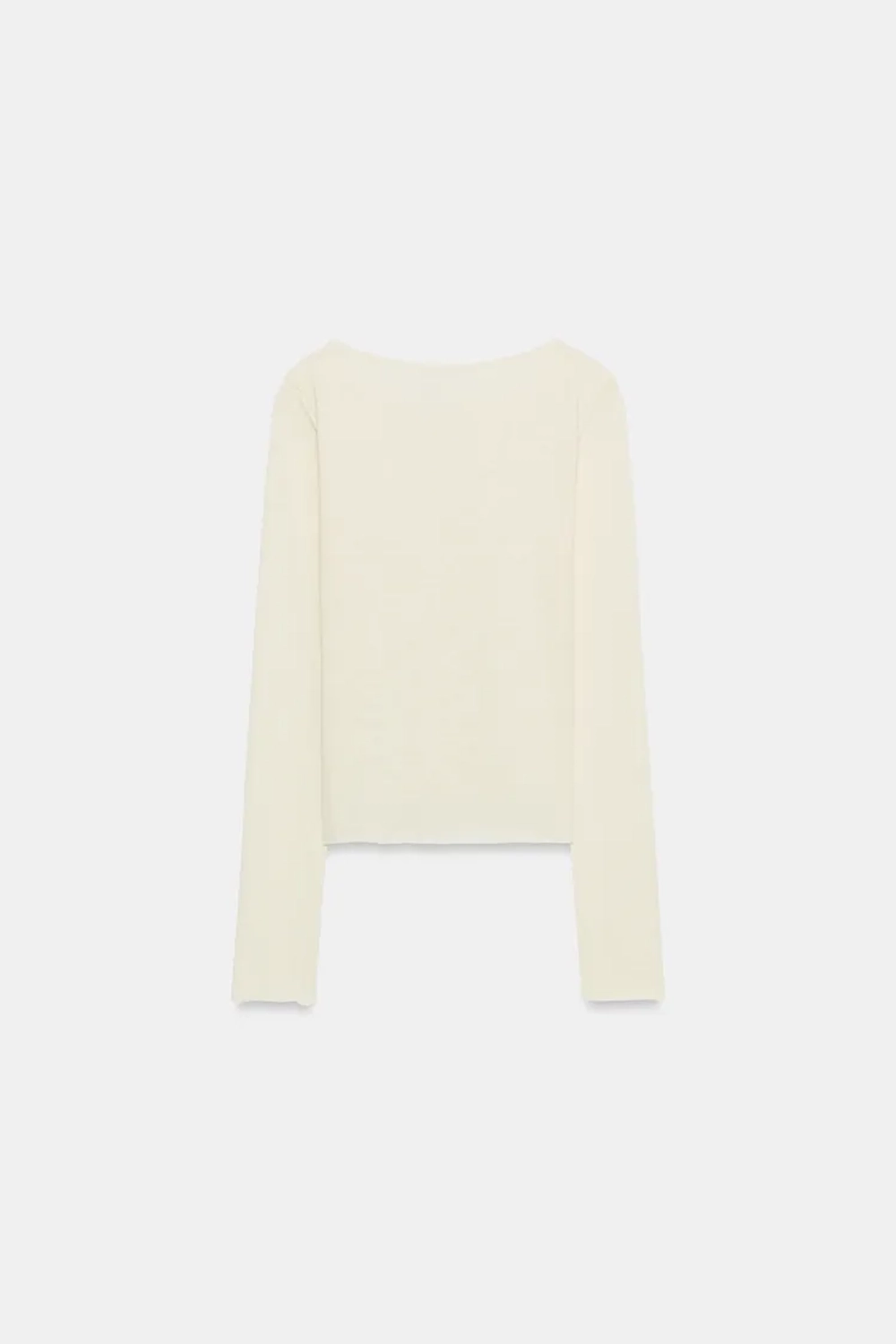 ZARA ФУТБОЛКА В СТИЛЕ РУСТИК НА ПУГОВИЦАХ, ЭКРЮ