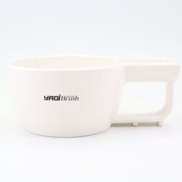 Пластиковая чаша для бритья с держателем для помазка Yaqi белого цвета