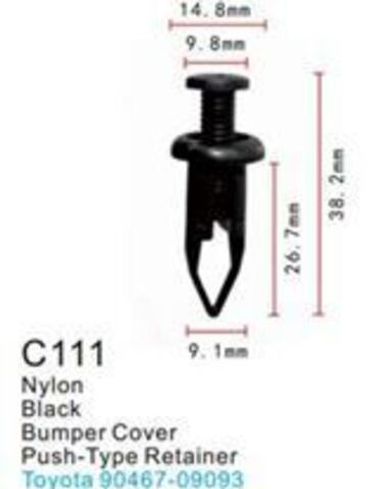 Клипса для крепления внутренней обшивки а/м Тойота пластиковая (100шт/уп.) Forsage клипса C0111(Toyota)