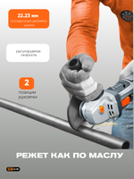 Ушм 780 Вт, 125 мм, ТОНКАЯ РУКОЯТЬ, 11000 об/мин