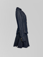 Костюм 5340 из приталенной рубашки и плиссированной юбки