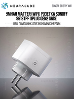 Умная Matter (WiFi) розетка Sonoff S61STPF (iPlug Gen2 S61s)