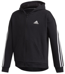 Adidas black hoodie clearance with white stripes