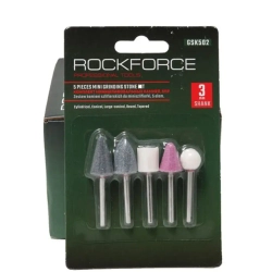Набор камней абразивных, 5пр.(хвостовик 3мм), в блистере RockForce##Rock FORCE RF-GSK502