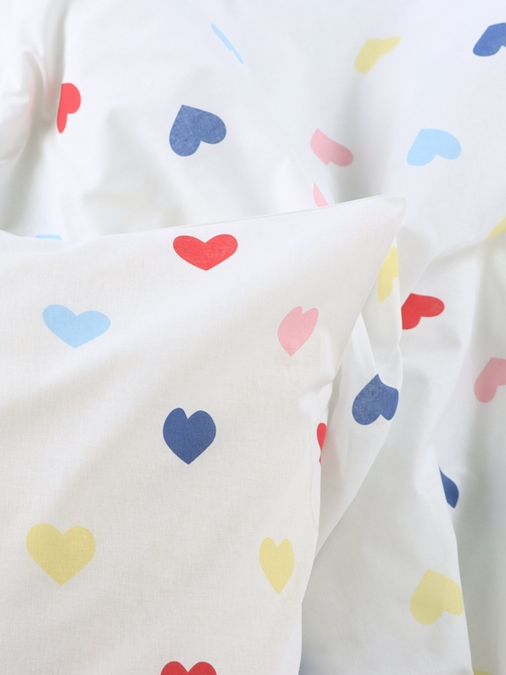 Постельное бельё евро «Этель. Colored Hearts», поплин