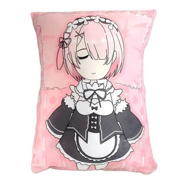 Аниме подушка Рам из Жизнь с нуля в альтернативном мире арт. MK0113, 38х30 см