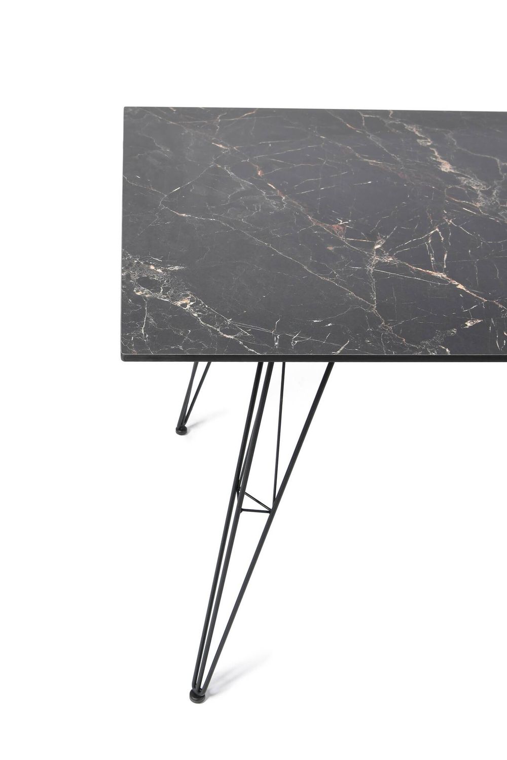 "Руссо" обеденный стол из HPL 150х80см, цвет "черный мрамор"