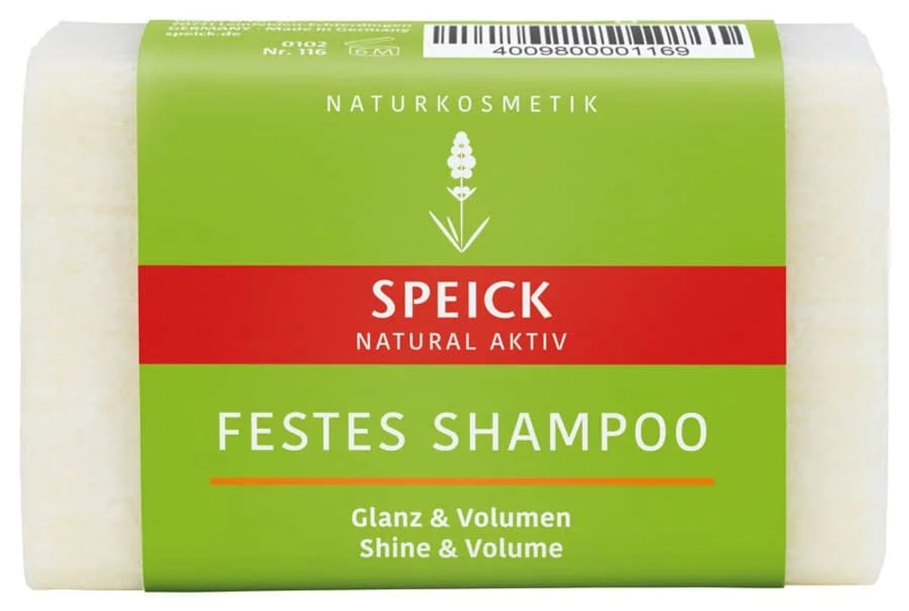 Твердый шампунь Speick Natural Active для придания блеска и объема, 60 гр