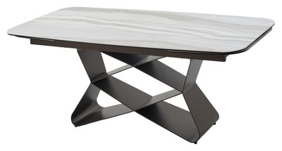 Стол ABSALON 180 ICE AGATE, керамика, стекло / Шоколадное золото каркас, ®DISAUR