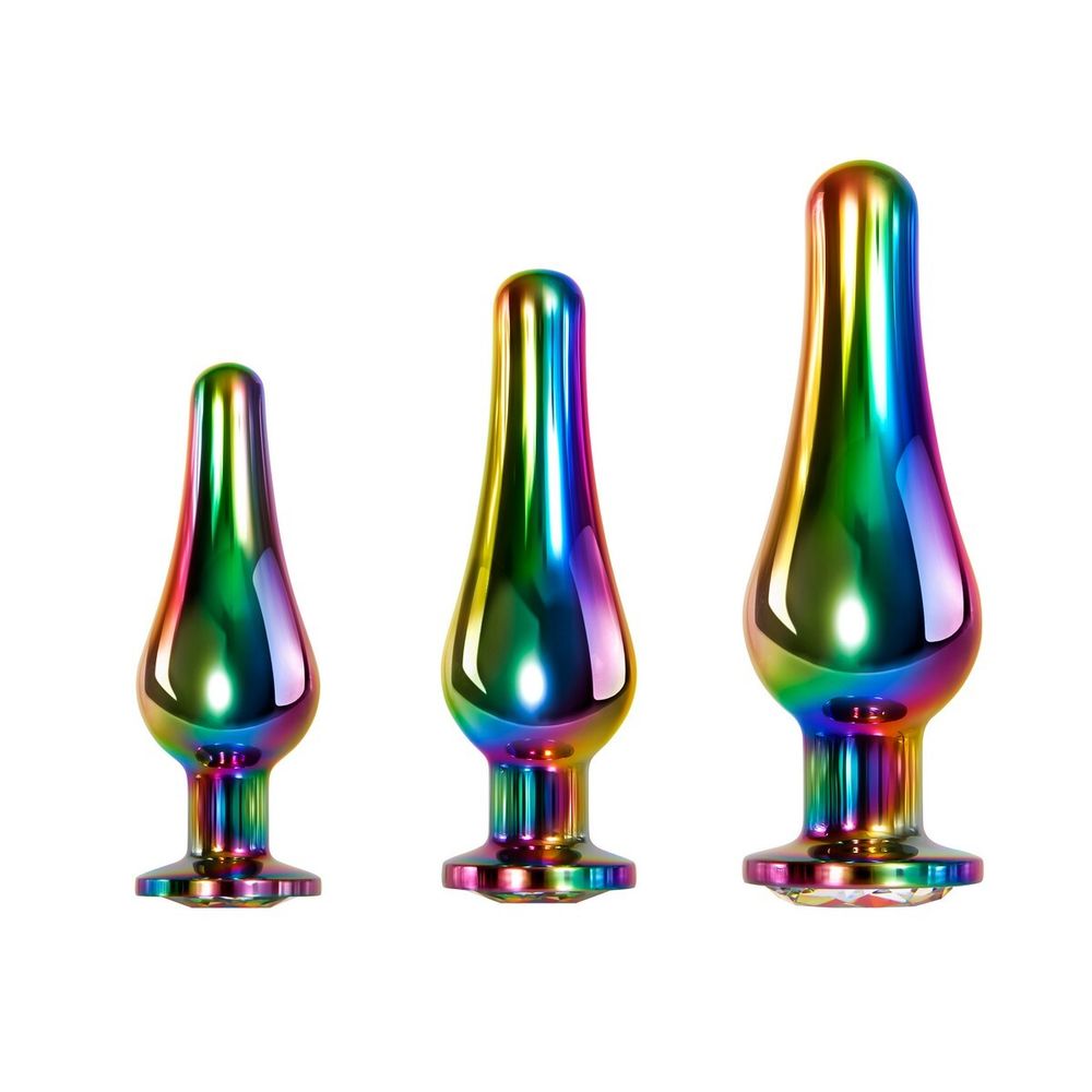 EN-BP-8539-2 / RAINBOW METAL PLUG SET Набор радужных анальных пробок