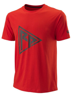 Мужская теннисная футболка Wilson Rush Pro Tech Tee - wilson red/black