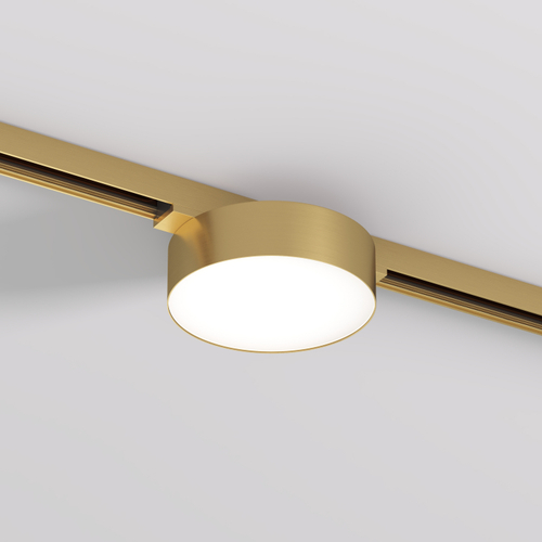 DK5762-SB Светильник для трека SHINE FLOW со светодиодом, D95*H28, 48V DC, 8W, RA?90, 3000K, IP20, сатинированная латунь, алюминий