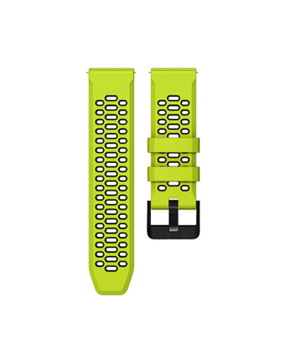 Ремешок двухцветный дышащий 24 мм для Suuntu 9 Baro, Suuntu 7, Suuntu Spartan Sport силиконовый ( Лайм  / Черный )