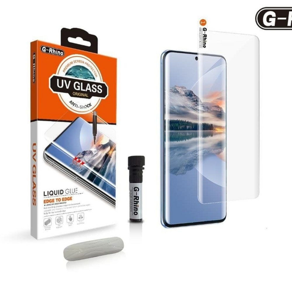 Закаленное стекло Full Glue UV с лампой УФ для смартфона OnePlus 9 Pro, G-Rhino