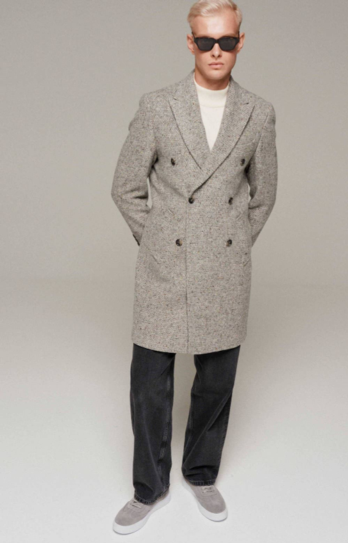 Мужское пальто (серо-бежевое) С11